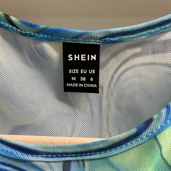 SHEIN psychedelic mesh cover up M - Picture 4 of 5